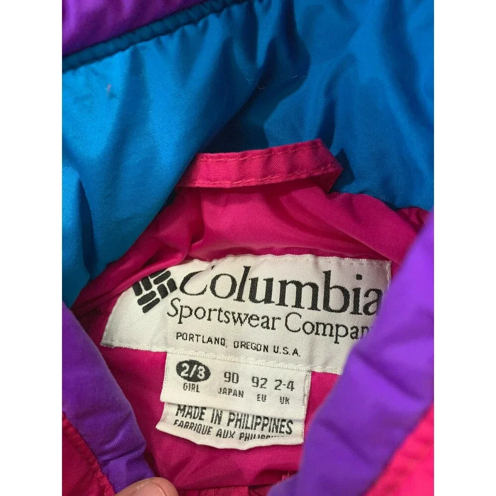 COLUMBIA GIRLS NYLON HOODED JACKET COAT SIZE 2-3T